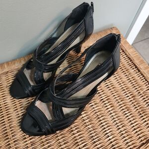 Alex Marie Black Strappy Open-Toe Heels